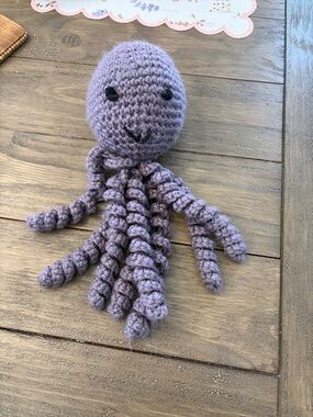 Handmade Crocheted Octopus Plush in Lavender